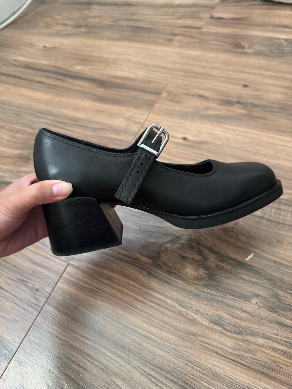 Steve Madden Black Mary Jane Block Heel with Buckle